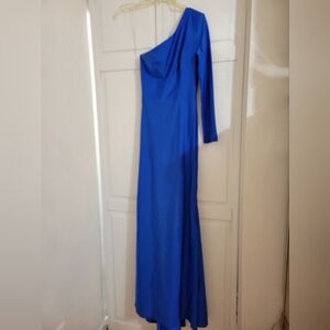 Chic One-Shoulder Blue Dress